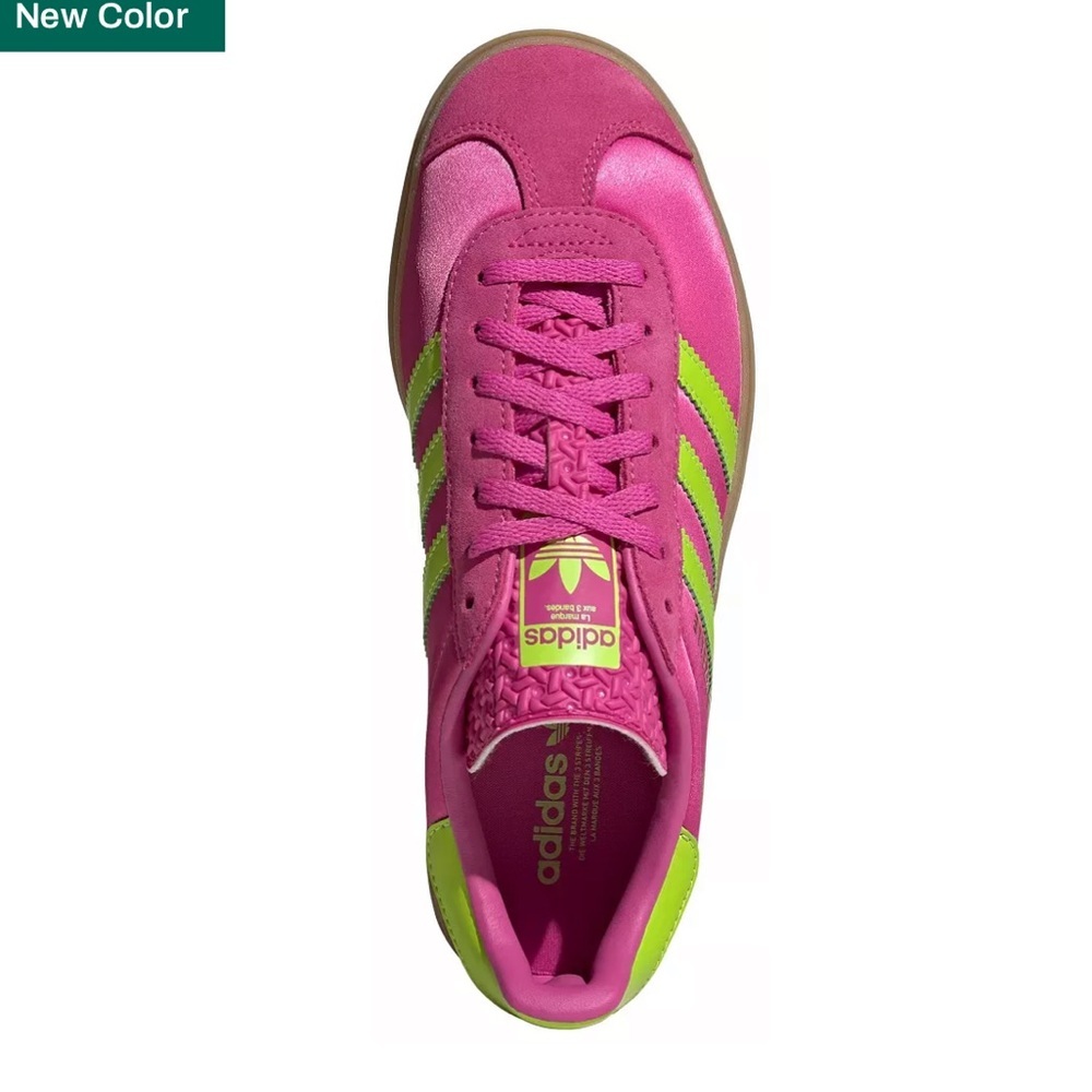 Adidas Gazelle Pink and Green Women's Shoes - Picture 3 of 5